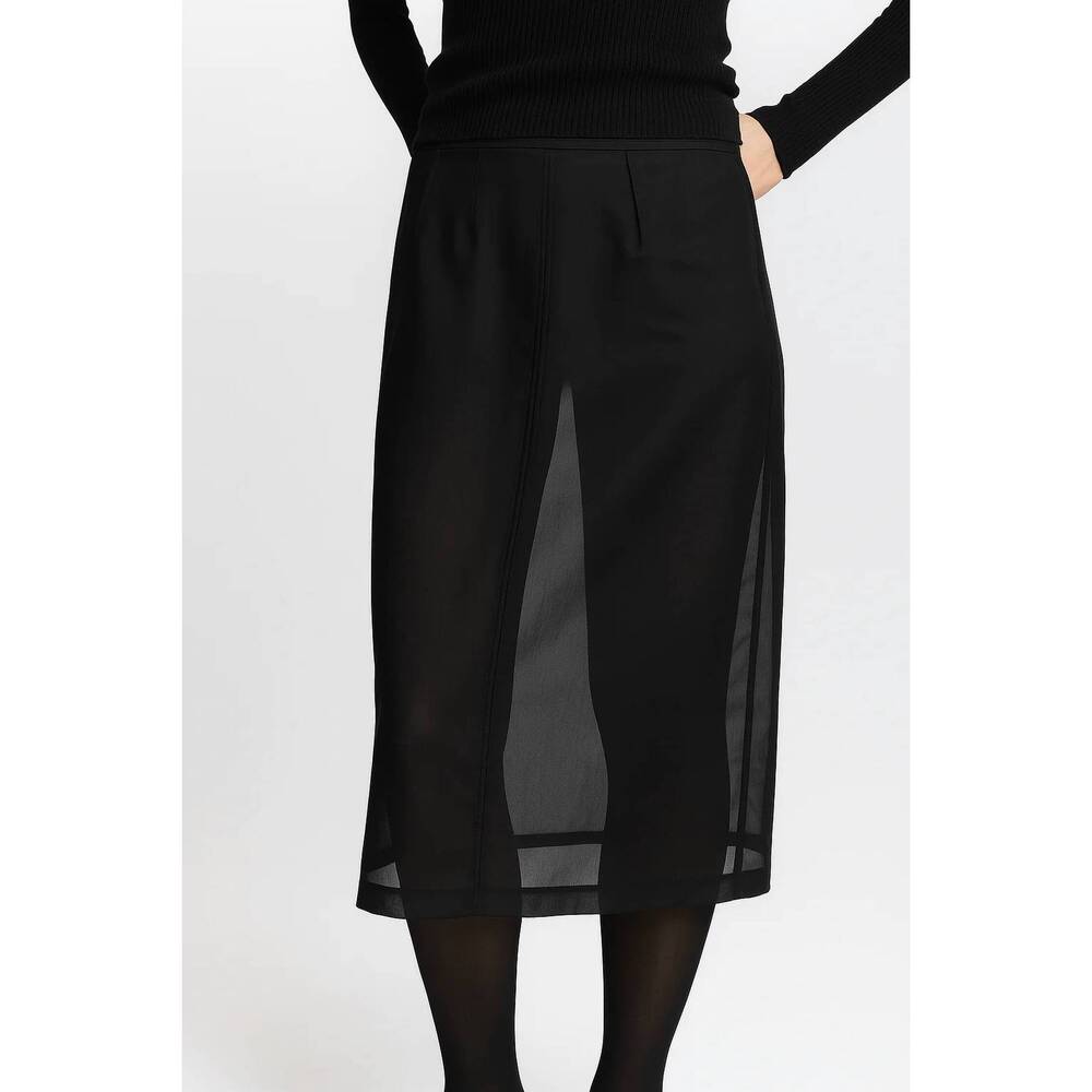 NEW SAINT ART idris semi sheer skirt in black